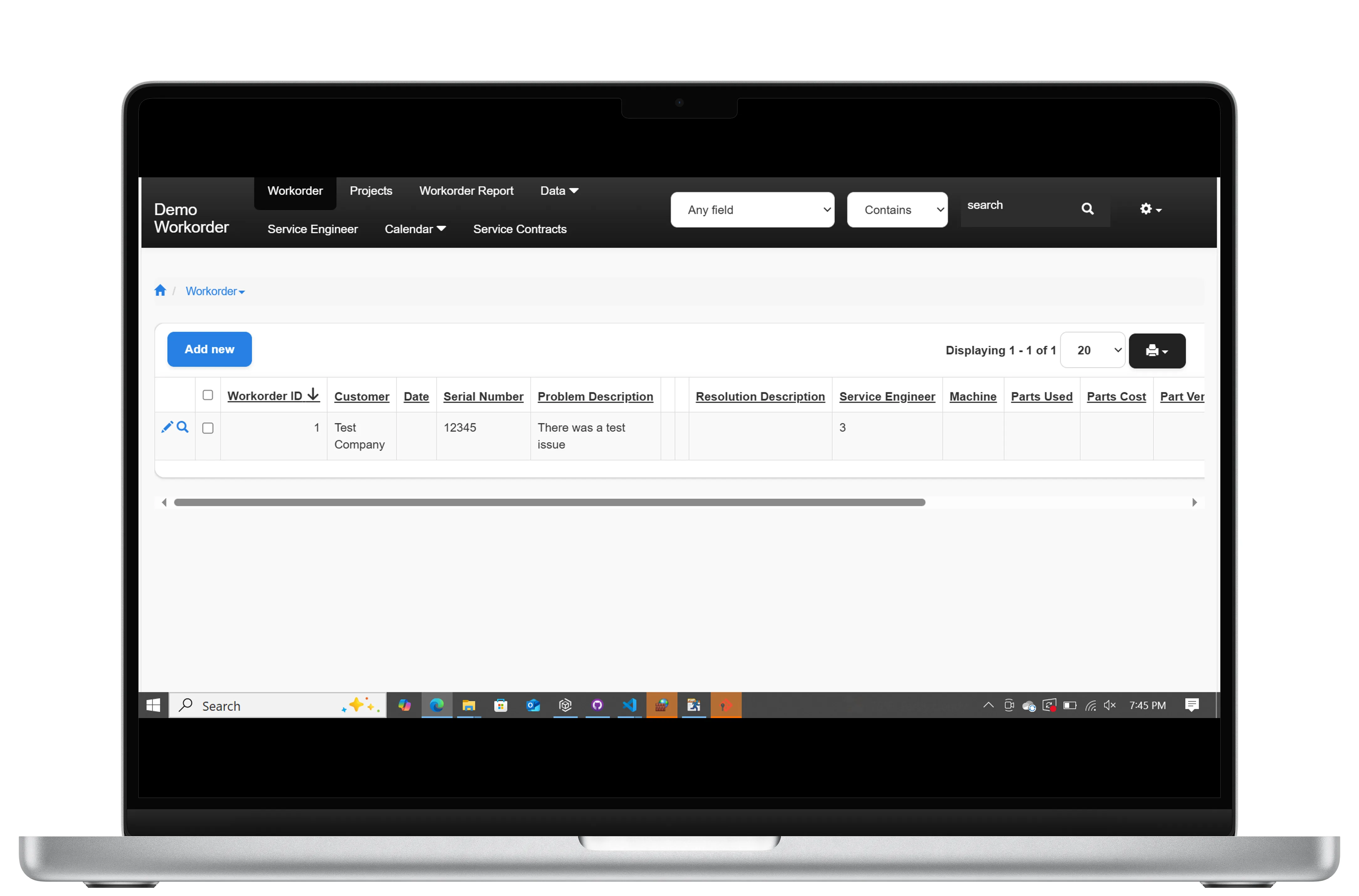 Custom work order software